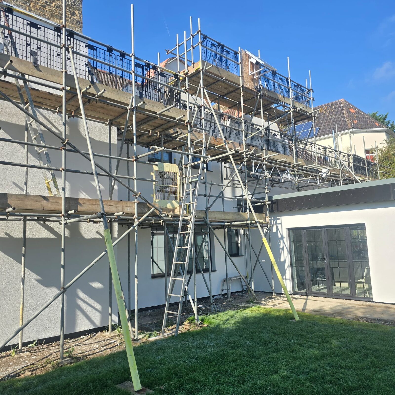 Exterior render · in progress by Artisan Bespoke Walls and Floors, London and Kent