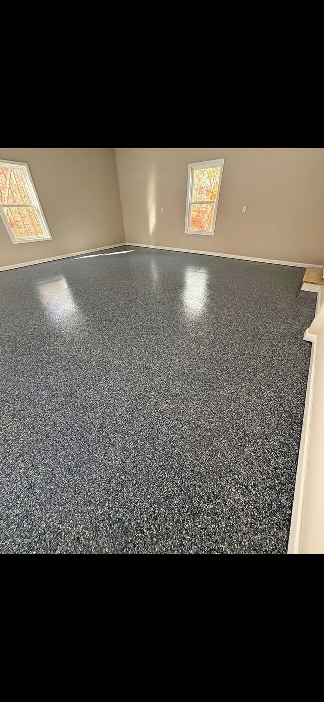 Epoxy flake floor · garage by Artisan Bespoke Walls and Floors, London and Kent